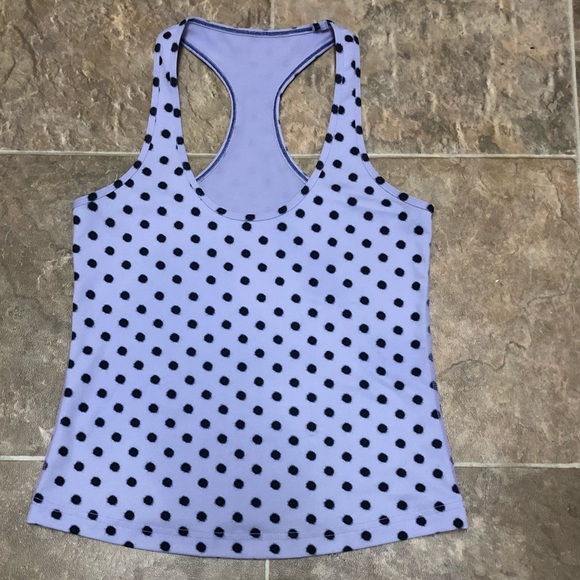 lululemon athletica Tops - Lululemon Purple  Racerback tank black polkadots